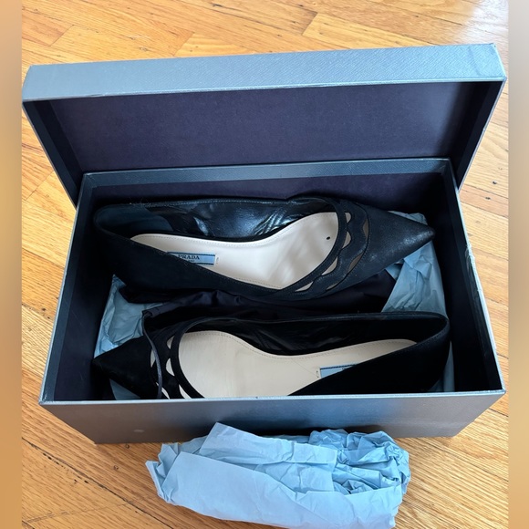 Black Prada Flats with Cutouts - Picture 3 of 5